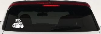 Logging Skidder Business Car or Truck Window Decal Sticker (White)