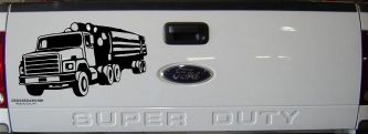 Logging Truck Business Car or Truck Window Decal Sticker (Black)