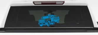 Logging Truck Business Car or Truck Window Decal Sticker (Blue)