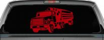 Logging Truck Business Car or Truck Window Decal Sticker (Red)