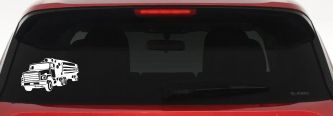 Logging Truck Business Car or Truck Window Decal Sticker (White)