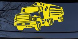 Logging Truck Business Car or Truck Window Vinyl Decal Sticker (Yellow)