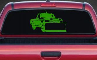Snow Plow Truck Business Window Lettering Sign Car or Truck Window Decal Sticker (Lime)