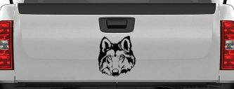 Wolf Head Car or Truck Window Decal Sticker (Black)