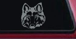 Wolf Head Car or Truck Window Decal Sticker (Telegrey)