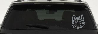 Wolf Head Car or Truck Window Decal Sticker (Telegrey)
