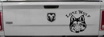 Lone Wolf Head Biker Car or Truck Window Decal Sticker (Black)
