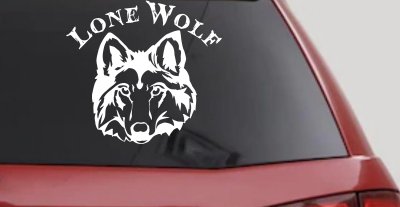 Lone Wolf Head Biker Car or Truck Window Vinyl Decal Sticker