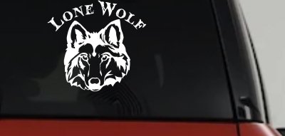 Lone Wolf Head Biker Car or Truck Window Vinyl Decal Sticker