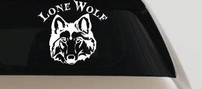 Lone Wolf Head Biker Car or Truck Window Vinyl Decal Sticker
