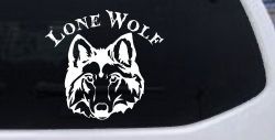 Lone Wolf Head Biker Car or Truck Window Decal Sticker