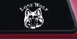 Lone Wolf Head Biker Car or Truck Window Decal Sticker