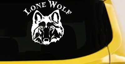Lone Wolf Head Biker Car or Truck Window Vinyl Decal Sticker