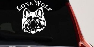 Lone Wolf Head Biker Car or Truck Window Vinyl Decal Sticker