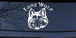 Lone Wolf Head Biker Car or Truck Window Decal Sticker