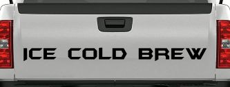 Ice Cold Brew Store Window Lettering Business Car or Truck Window Decal Sticker (Black)