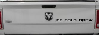 Ice Cold Brew Store Window Lettering Business Car or Truck Window Decal Sticker (Black)
