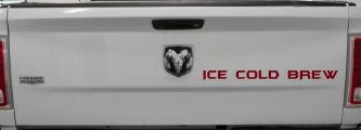 Ice Cold Brew Store Window Lettering Business Car or Truck Window Decal Sticker (Burgundy)