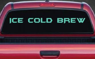 Ice Cold Brew Store Window Lettering Business Car or Truck Window Decal Sticker (Mint)