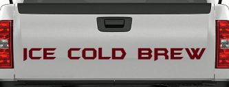 Ice Cold Brew Store Window Lettering Business Car or Truck Window Vinyl Decal Sticker (Purple Red)