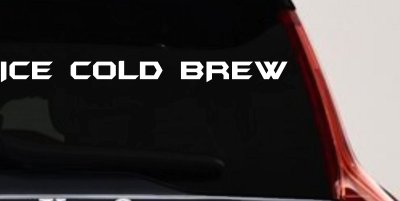 Ice Cold Brew Store Window Lettering Business Car or Truck Window Vinyl Decal Sticker