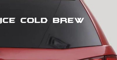 Ice Cold Brew Store Window Lettering Business Car or Truck Window Vinyl Decal Sticker