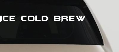 Ice Cold Brew Store Window Lettering Business Car or Truck Window Vinyl Decal Sticker