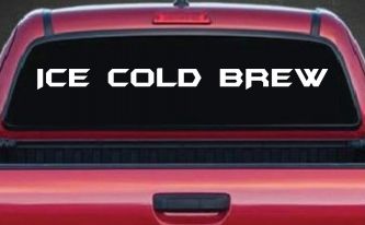 Ice Cold Brew Store Window Lettering Business Car or Truck Window Decal Sticker