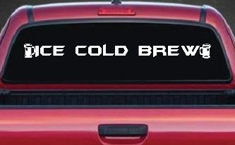 Ice Cold Brew With Beer Mugs Business Window Lettering Sign Car or Truck Window Decal Sticker