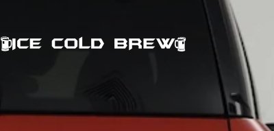 Ice Cold Brew With Beer Mugs Business Window Lettering Sign Car or Truck Window Vinyl Decal Sticker