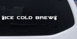 Ice Cold Brew With Beer Mugs Business Window Lettering Sign Car or Truck Window Decal Sticker