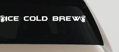 Ice Cold Brew With Beer Mugs Business Window Lettering Sign Car or Truck Window Vinyl Decal Sticker