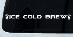 Ice Cold Brew With Beer Mugs Business Window Lettering Sign Car or Truck Window Decal Sticker