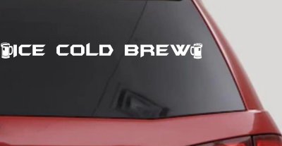 Ice Cold Brew With Beer Mugs Business Window Lettering Sign Car or Truck Window Vinyl Decal Sticker