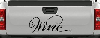 Wine Restaurant Bar Store Window Lettering Business Car or Truck Window Vinyl Decal Sticker (Black)