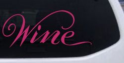 Wine Restaurant Bar Store Window Lettering Business Car or Truck Window Vinyl Decal Sticker (Hot Pink)