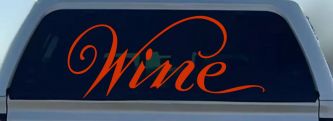 Wine Restaurant Bar Store Window Lettering Business Car or Truck Window Decal Sticker (Orange Red)