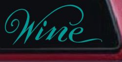 Wine Restaurant Bar Store Window Lettering Business Car or Truck Window Decal Sticker (Turquoise)