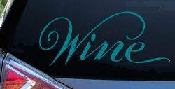 Wine Restaurant Bar Store Window Lettering Business Car or Truck Window Decal Sticker (Turquoise Blue)