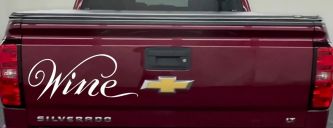 Wine Restaurant Bar Store Window Lettering Business Car or Truck Window Decal Sticker (White)