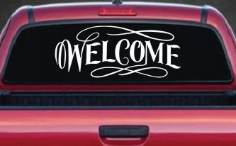 Welcome Swirls Store Window Lettering Business Car or Truck Window Decal Sticker