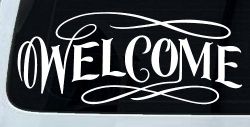 Welcome Swirls Store Window Lettering Business Car or Truck Window Decal Sticker