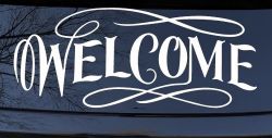 Welcome Swirls Store Window Lettering Business Car or Truck Window Decal Sticker