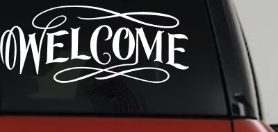 Welcome Swirls Store Window Lettering Business Car or Truck Window Vinyl Decal Sticker