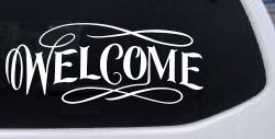 Welcome Swirls Store Window Lettering Business Car or Truck Window Decal Sticker