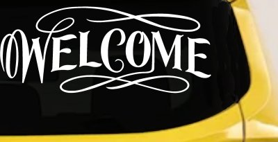 Welcome Swirls Store Window Lettering Business Car or Truck Window Vinyl Decal Sticker