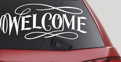 Welcome Swirls Store Window Lettering Business Car or Truck Window Vinyl Decal Sticker