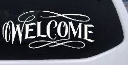 Welcome Swirls Store Window Lettering Business Car or Truck Window Decal Sticker