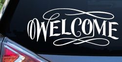 Welcome Swirls Store Window Lettering Business Car or Truck Window Decal Sticker