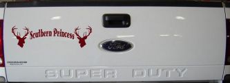 Southern Princess With Deer Hunting Car or Truck Window Vinyl Decal Sticker (Purple Red)